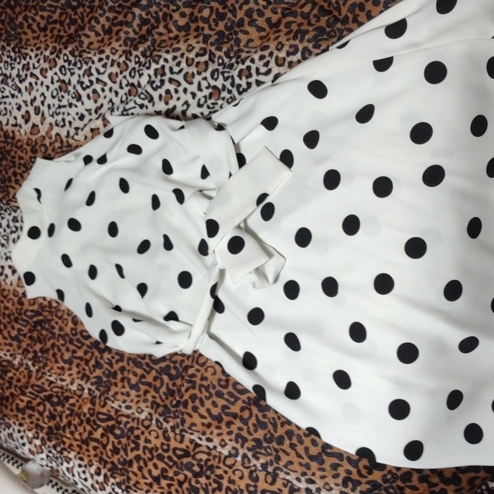 Ann Taylor white spotted dress